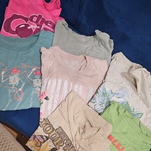 Zoe + Liv Pink and Green Short Sleeve Tee